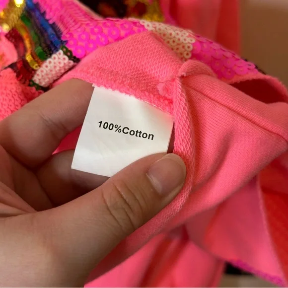 Queen Of Sparkles Neon Pink Nutcracker Santa Claus Bling Sweatshirt *FLAWED* - Picture 10 of 11